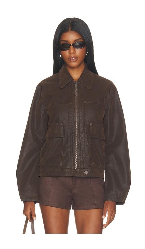 free people x we the free blair faux suede sierra jacket in chocolate. - size l (also in xs, s, m, xl)