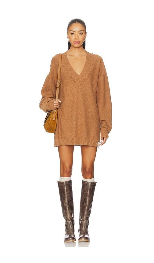 free people x we the free chelsea v neck tunic in muscavado in brown. - size s (also in xs)
