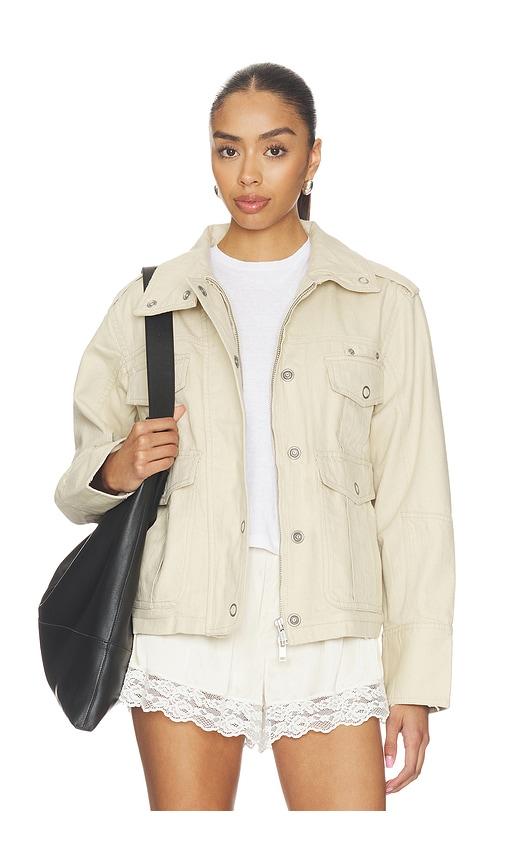 free people x we the free kali washed jacket in tan. - size l (also in xs, s, m, xl)