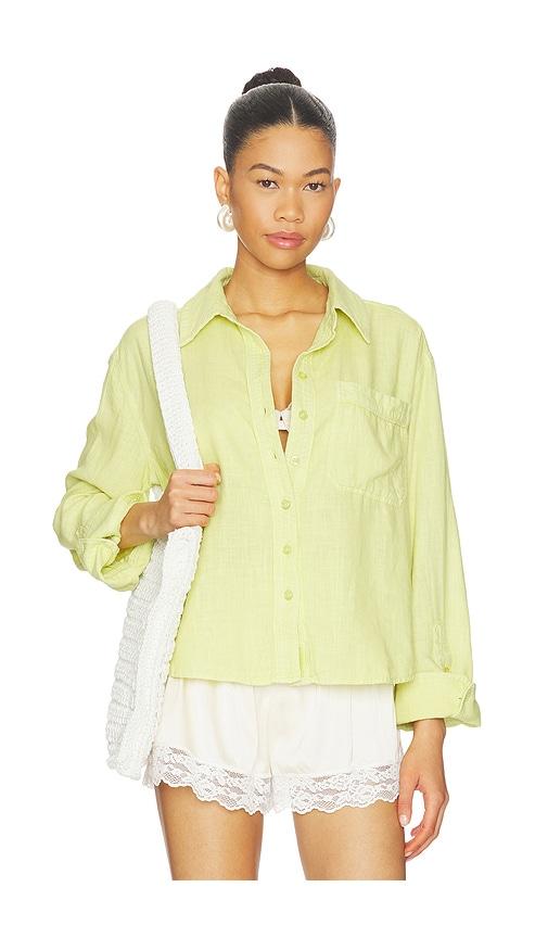free people x we the free linen laurel top in yellow. - size l (also in xs, s, m)