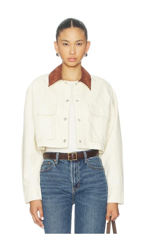 free people x we the free martha workwear jacket in ivory. - size l (also in m, s, xl)