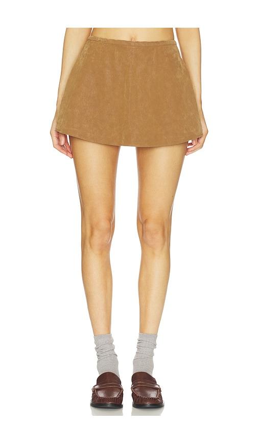 free people x we the free paradise found suede skirt in carmel cafã© in tan. - size m (also in xs, s)