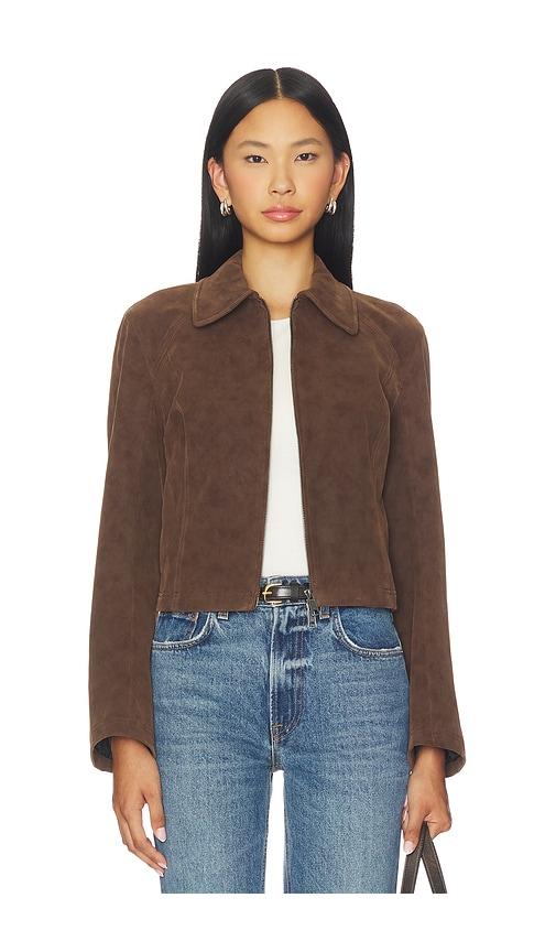 free people x we the free river faux suede jacket in double espresso in brown. - size m (also in xs, s, xl)