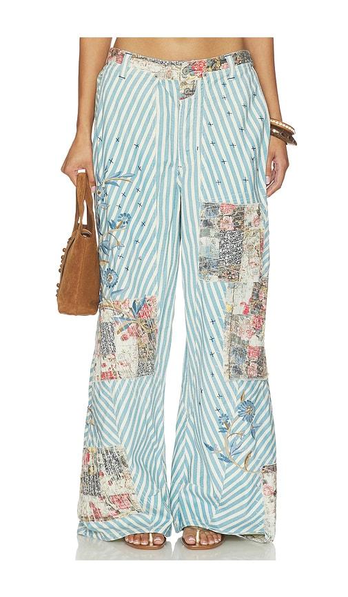 free people x we the free runyon patched pant in blue. - size 6 (also in 8)