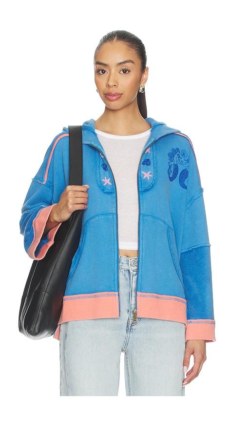 free people x we the free seashell cardi in blue. - size l (also in xs, s, m)