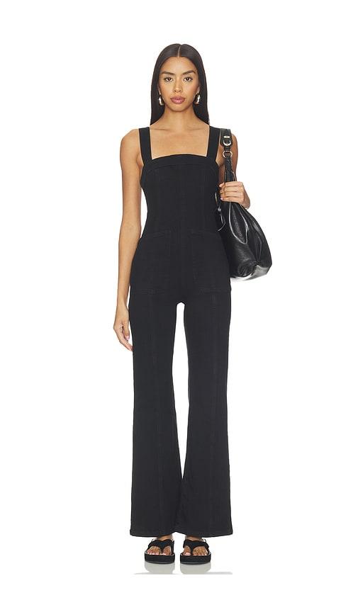 free people x we the free suns out bootcut jumpsuit in black. - size l (also in xs, s, m)