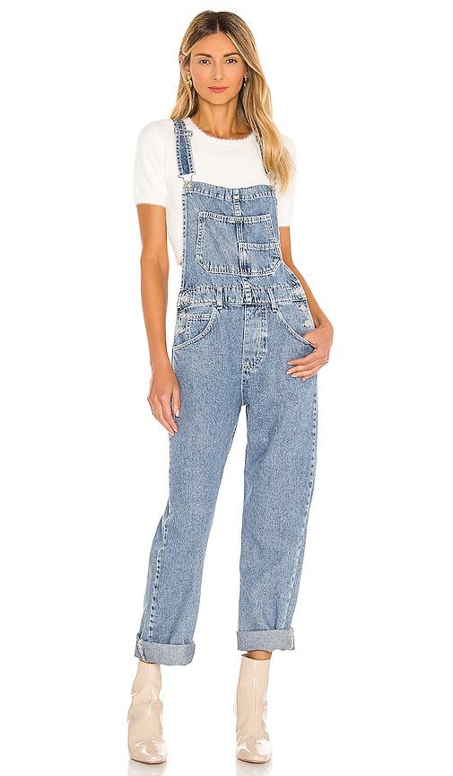 free people x we the free ziggy denim overall in denim-light. - size l (also in m, xl)