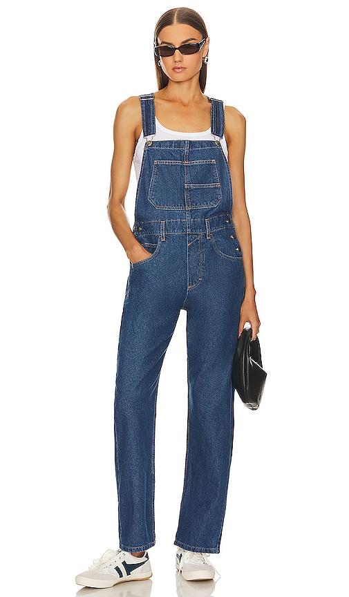 free people x we the free ziggy denim overall in denim-medium. - size l (also in s, xl)