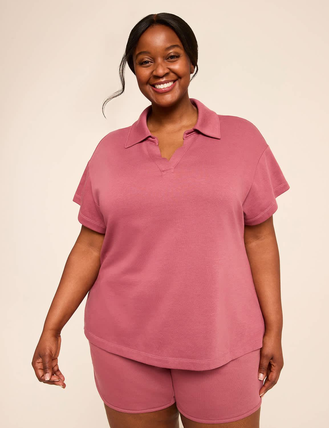 french terry polo top