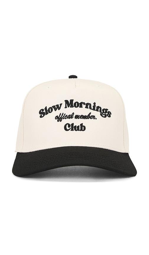 friday feelin slow mornings club hat in cream.