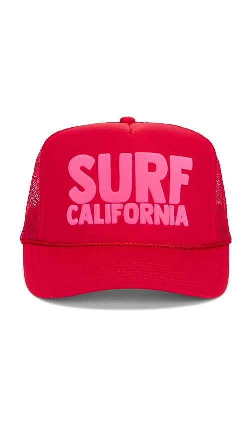 friday feelin surf california hat in red.