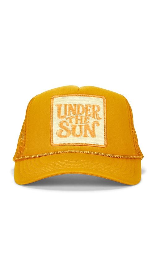 friday feelin under the sun hat in yellow.