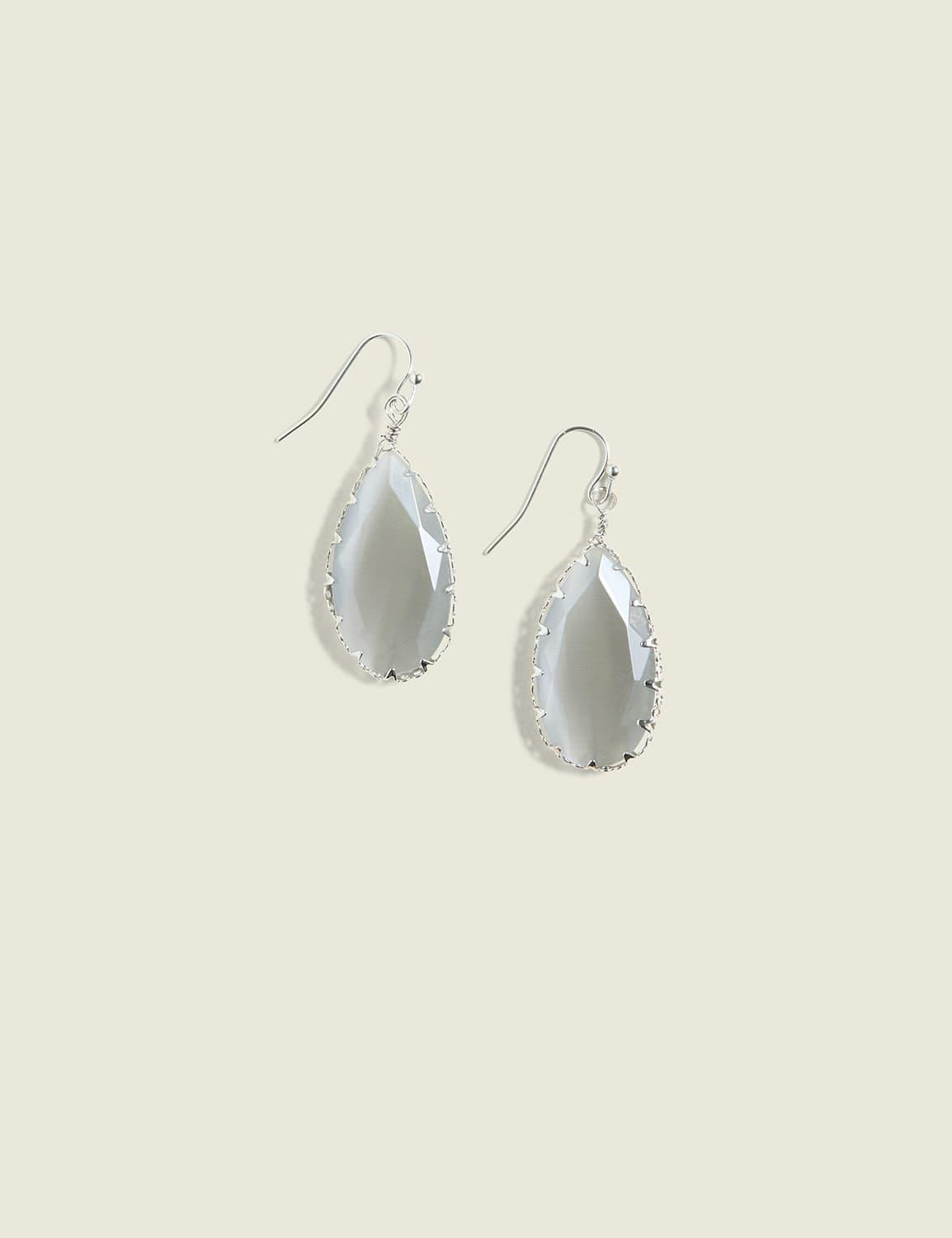 frosted stone drop earrings