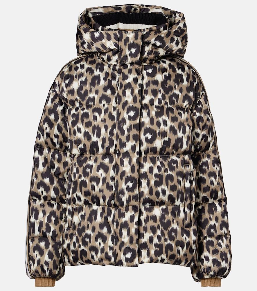 fusalp ada leopard-print down ski jacket