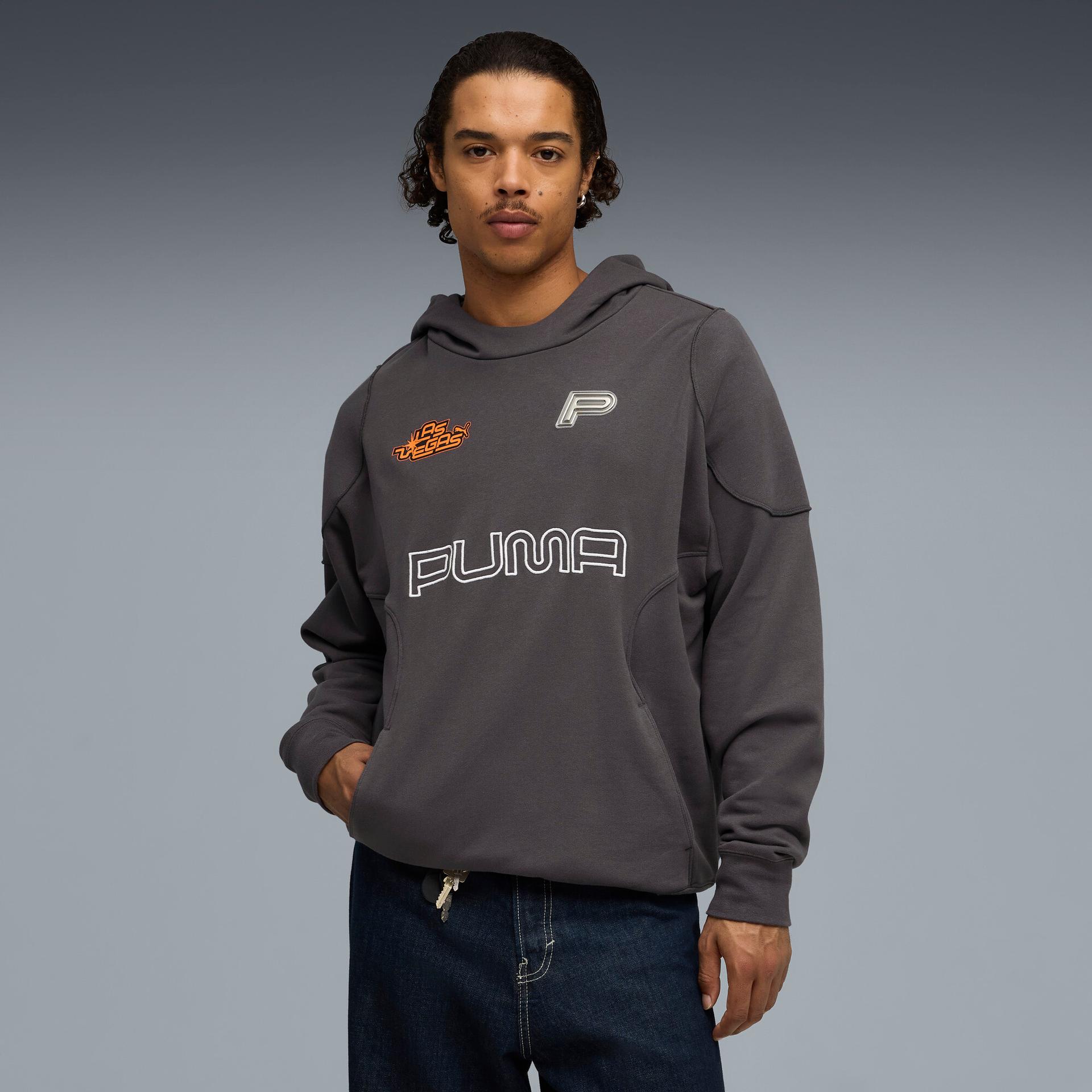 future.puma.archive las vegas hoodie in grey, size xl