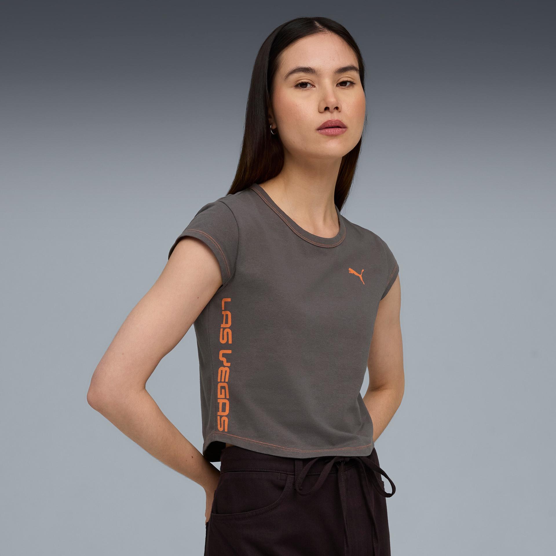 future.puma.archive las vegas women's t-shirt in grey, size xl