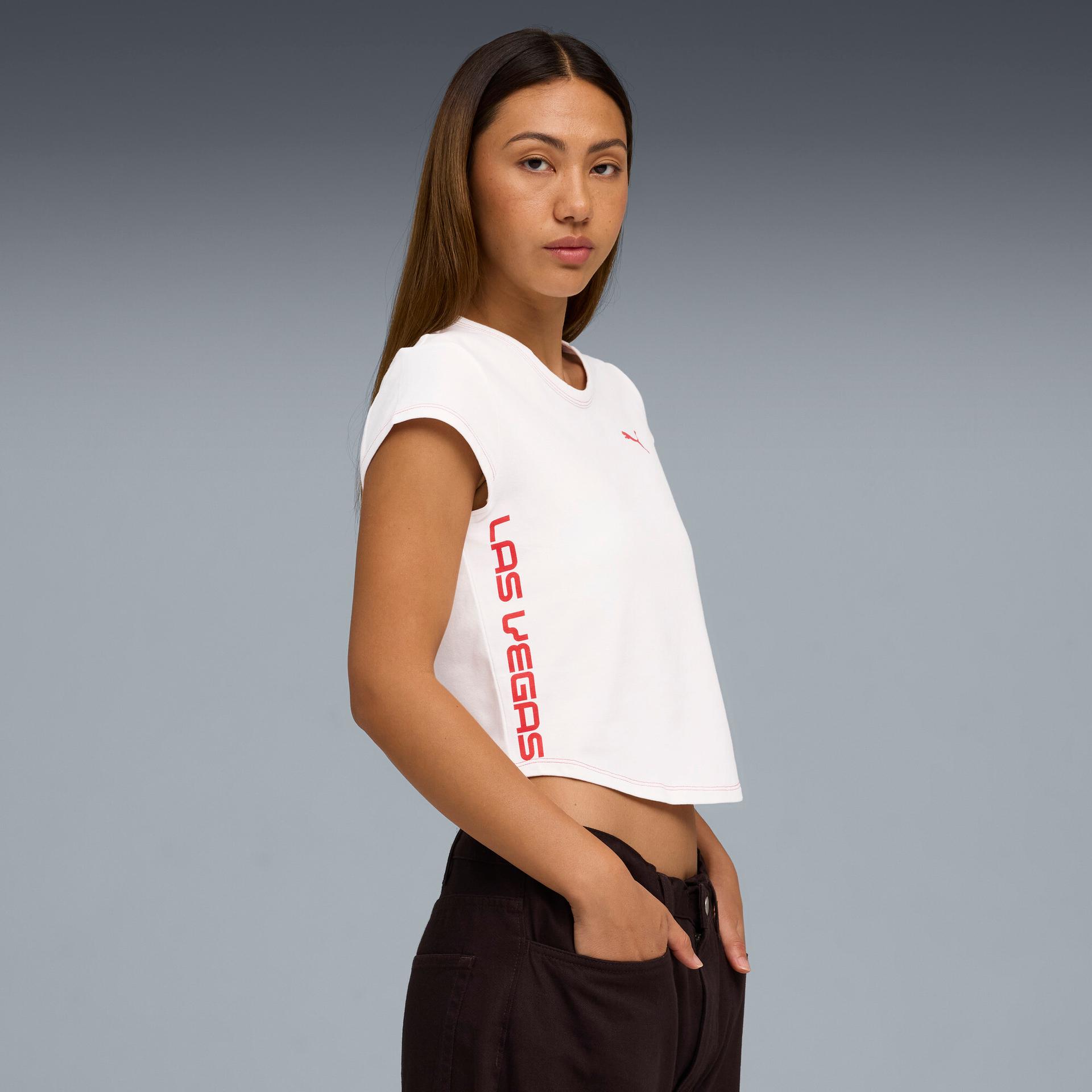 future.puma.archive las vegas women's t-shirt in white, size xl