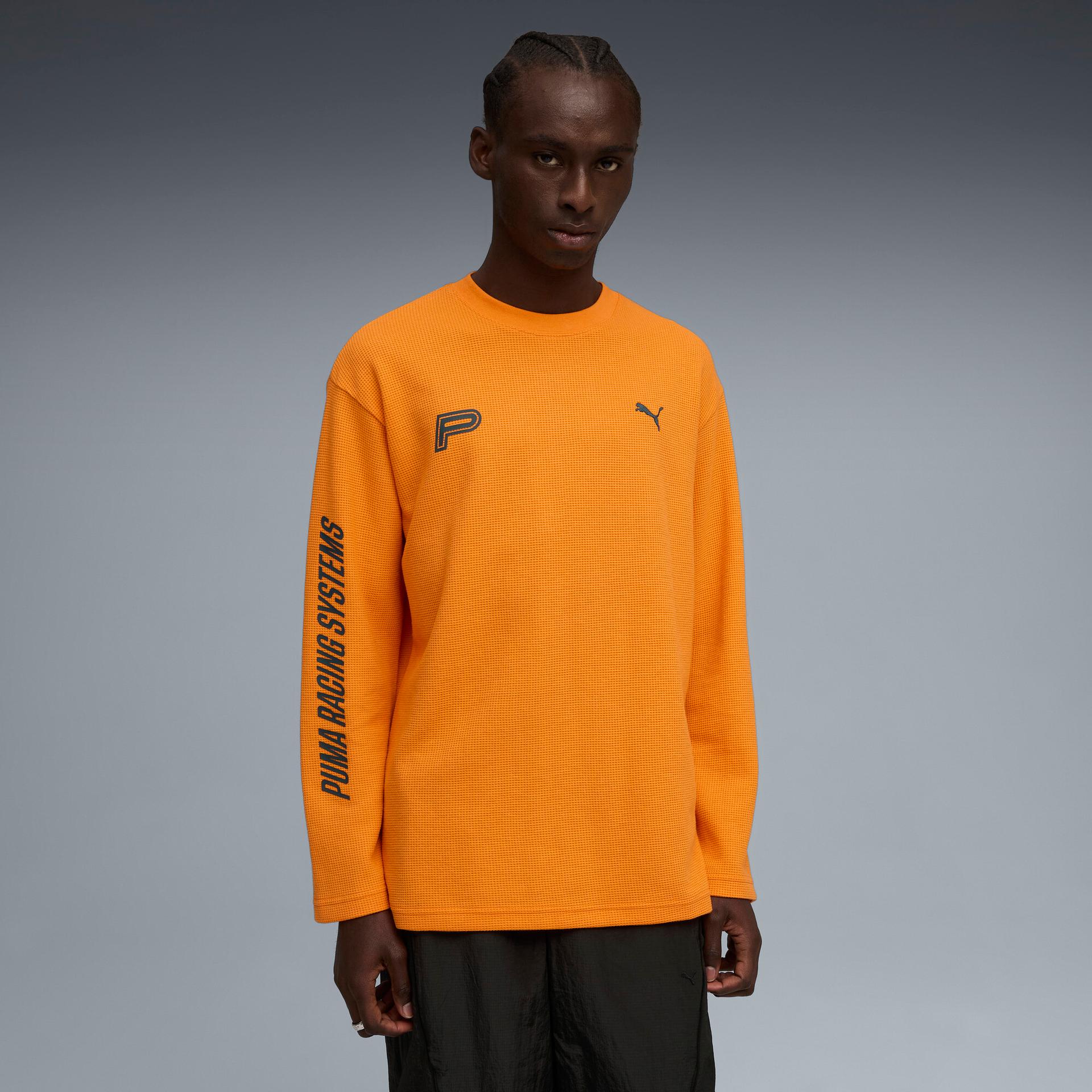 future.puma.archive long sleeve t-shirt in orange, size l