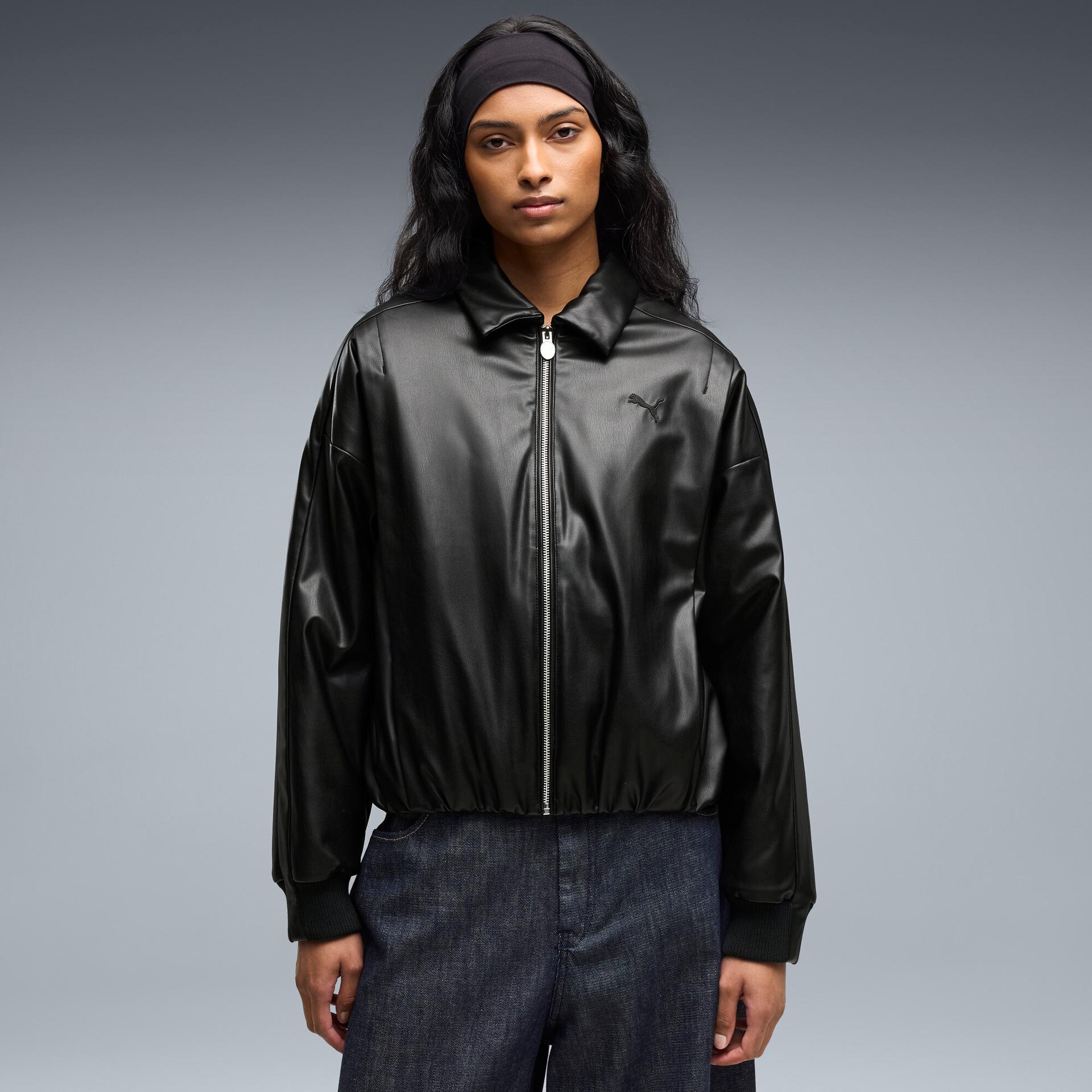 future.puma.archive women's oversized jacket in black, size xxs