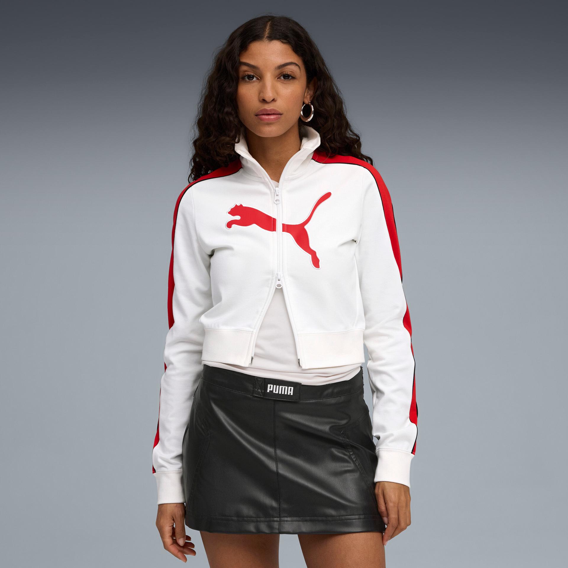 future.puma.archive women's zip-up track jacket in white, size xs