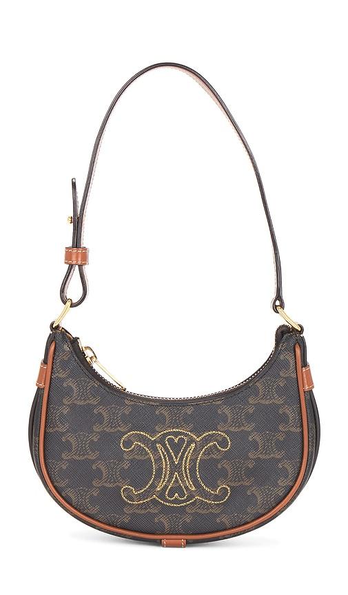 fwrd renew celine ava triomphe shoulder bag in brown.