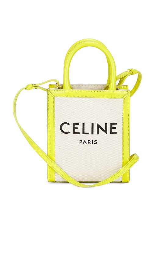 fwrd renew celine mini vertical cabas tote bag in yellow.