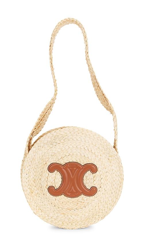 fwrd renew celine small panier round shoulder bag in neutral.