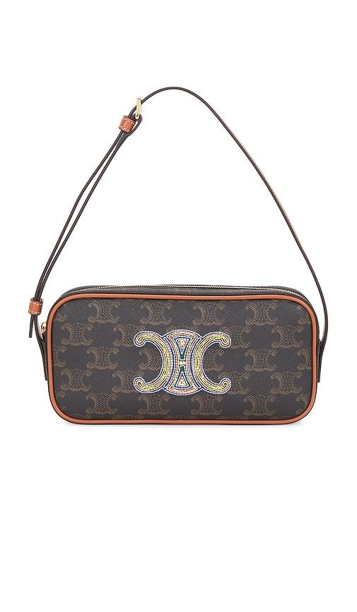 fwrd renew celine triomphe camera bag in brown.