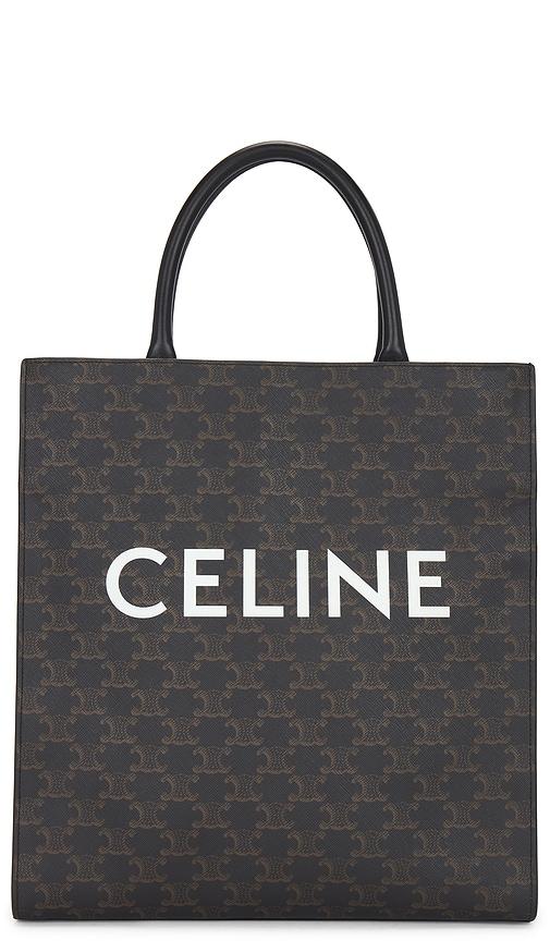 fwrd renew celine vertical cabas tote bag in brown.