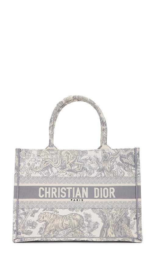 fwrd renew dior book tote bag in grey.