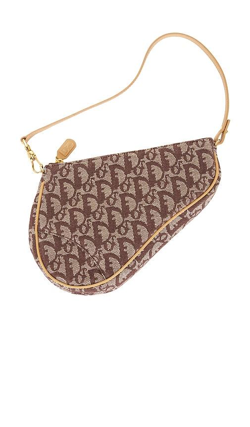 fwrd renew dior diorissimo pochette saddle bag in brown.
