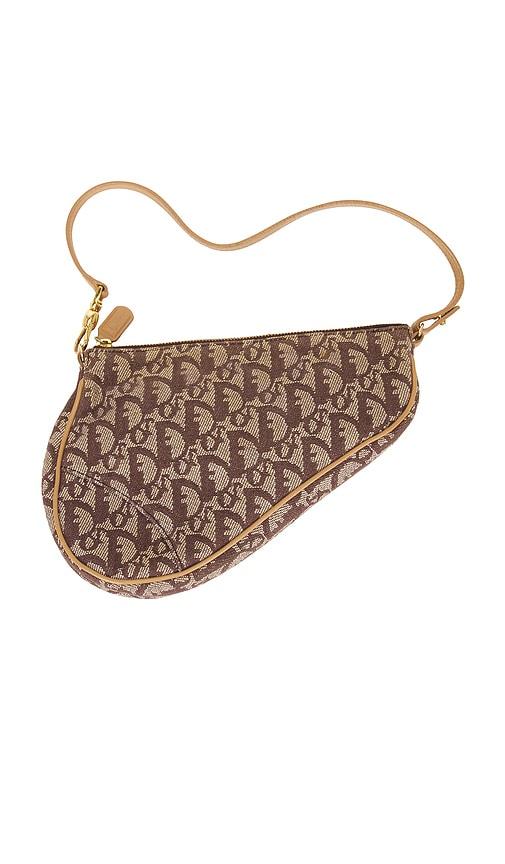 fwrd renew dior diorissimo pochette saddle bag in brown.