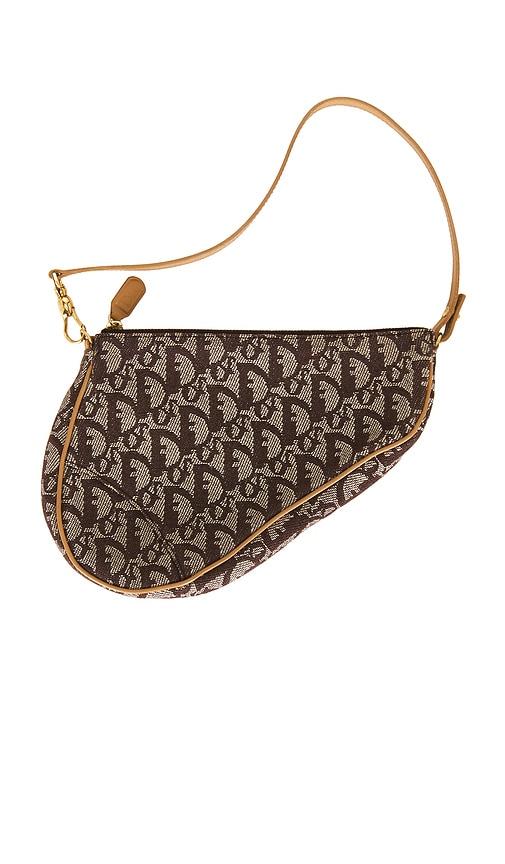 fwrd renew dior diorissimo pochette saddle bag in brown.