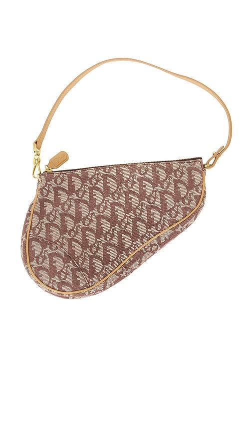fwrd renew dior diorissimo pochette saddle bag in brown.