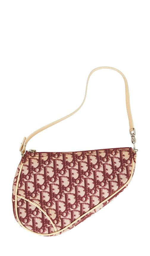 fwrd renew dior diorissimo pochette saddle bag in red.