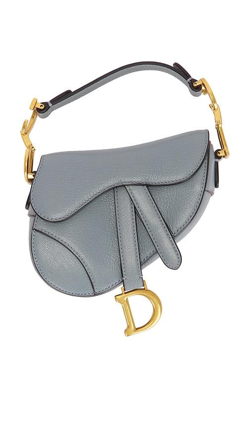 fwrd renew dior micro saddle bag in blue.