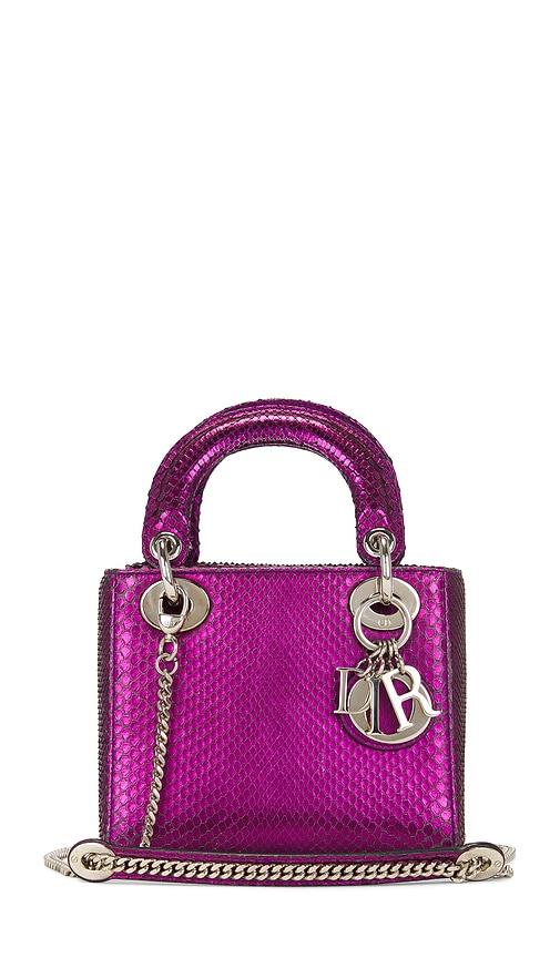 fwrd renew dior python lady dior handbag in purple.
