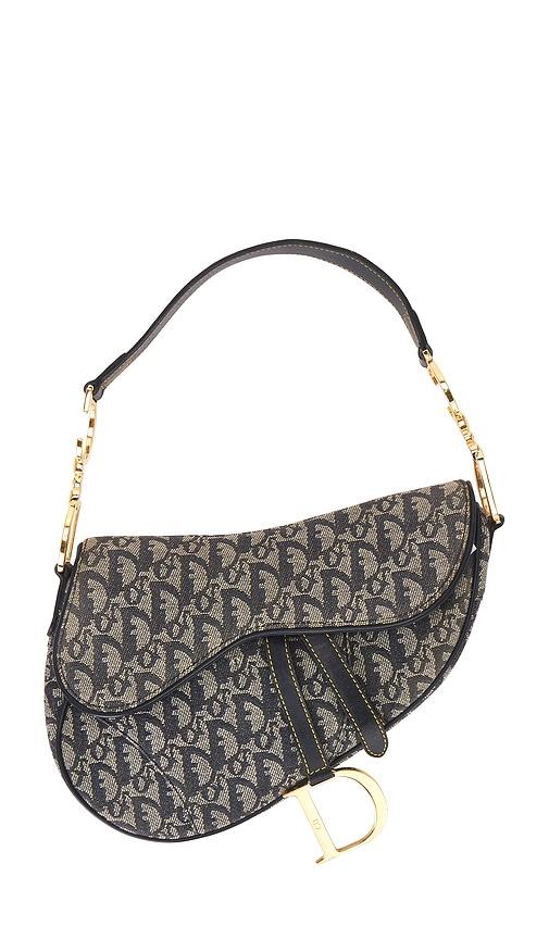 fwrd renew dior trotter oblique saddle bag in blue.