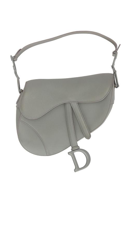 fwrd renew dior ultra matte saddle bag in grey.
