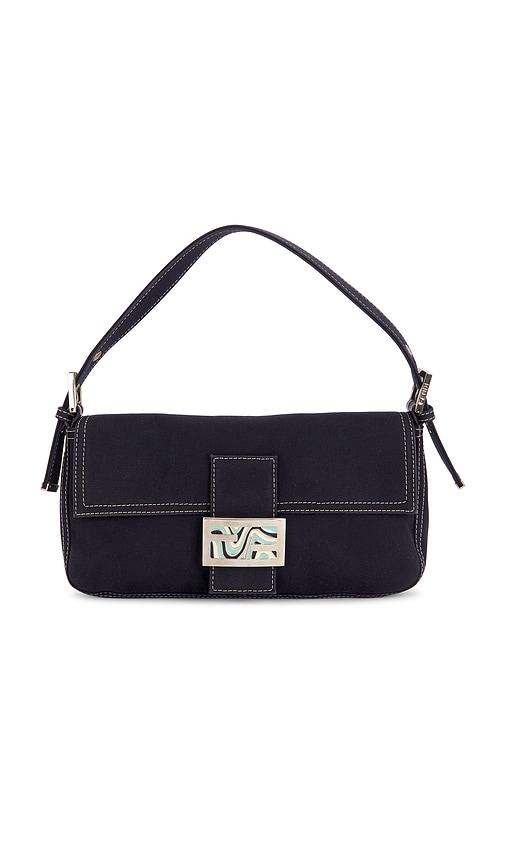 fwrd renew fendi baguette shoulder bag in blue.