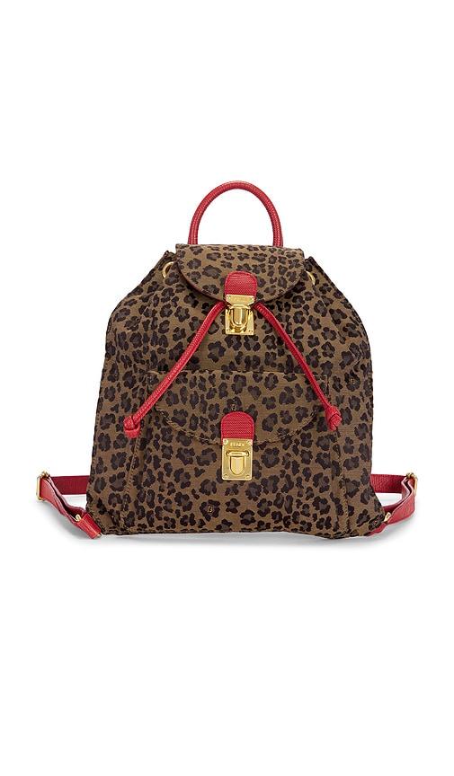 fwrd renew fendi leopard backpack in brown.