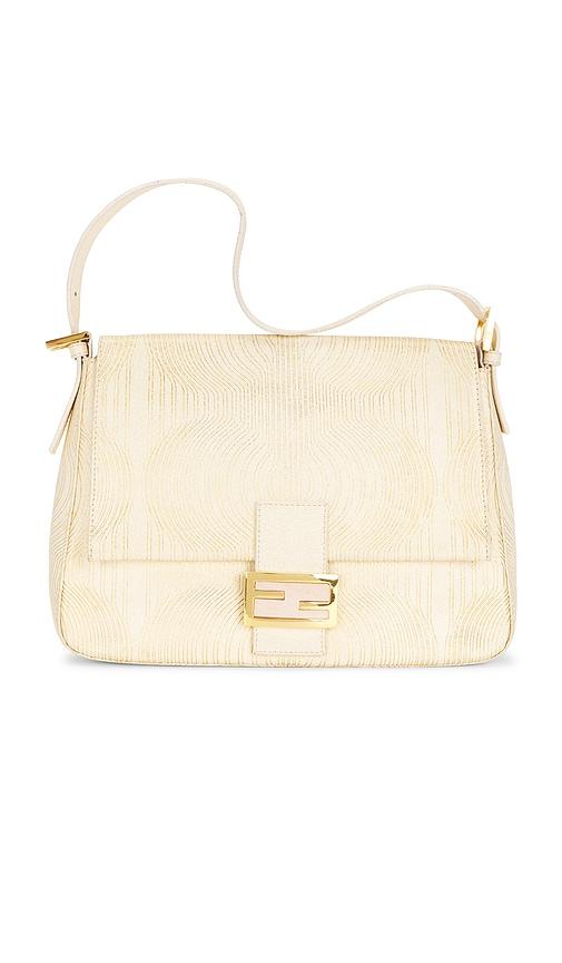 fwrd renew fendi mama baguette shoulder bag in neutral.