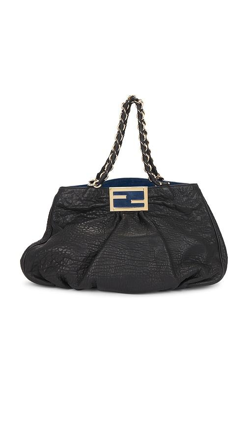 fwrd renew fendi mia tote bag in black.