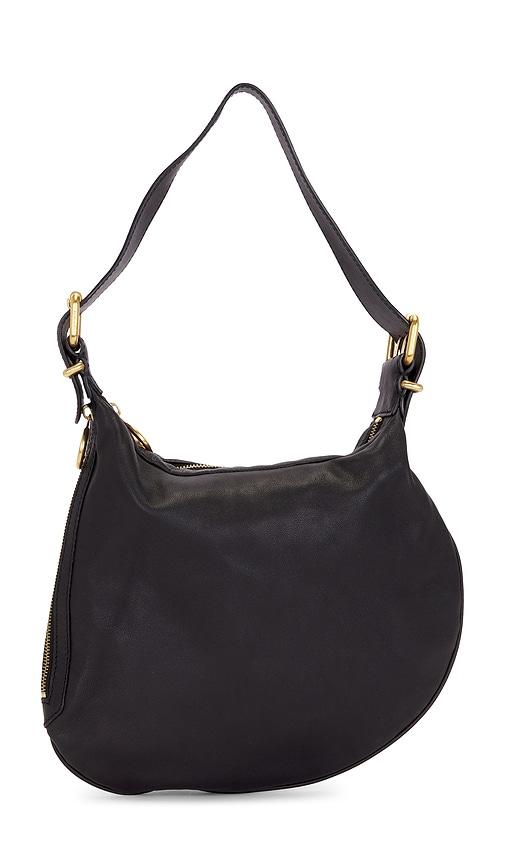 fwrd renew fendi selleria oyster shoulder bag in black.