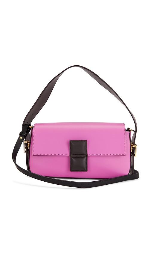 fwrd renew fendi x stefano pilati twist baguette shoulder bag  in pink.