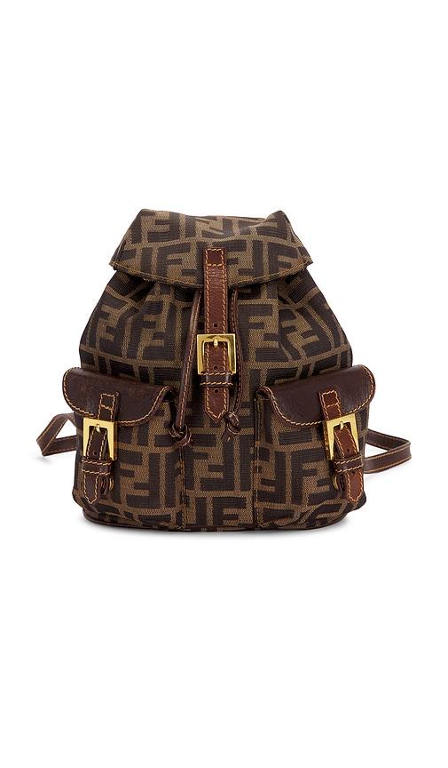 fwrd renew fendi zucca backpack in brown.