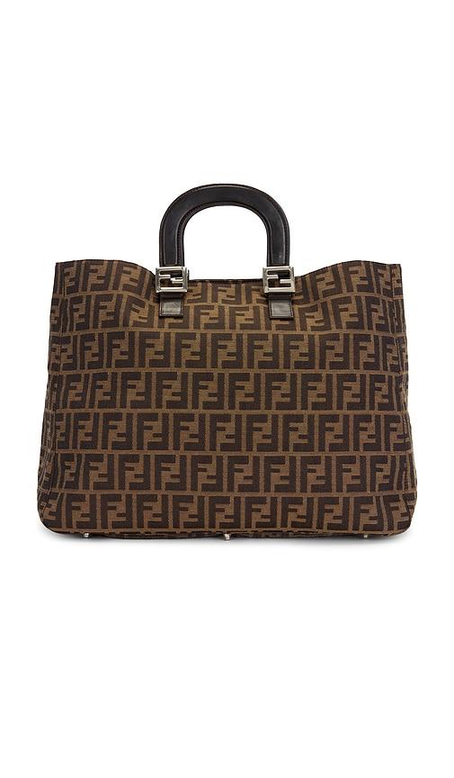 fwrd renew fendi zucca handbag in brown.