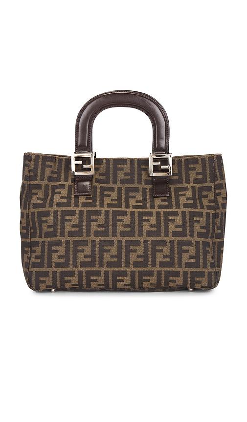 fwrd renew fendi zucca handbag in brown.