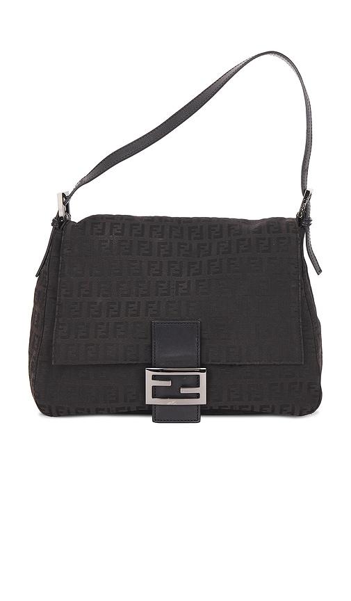 fwrd renew fendi zucchino mama baguette shoulder bag in brown.