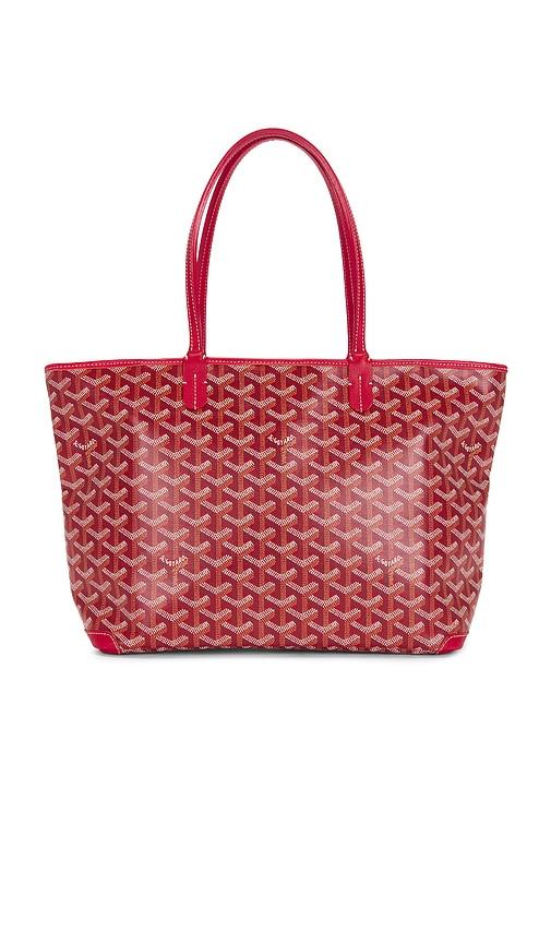 fwrd renew goyard saint louis pm tote bag in red.
